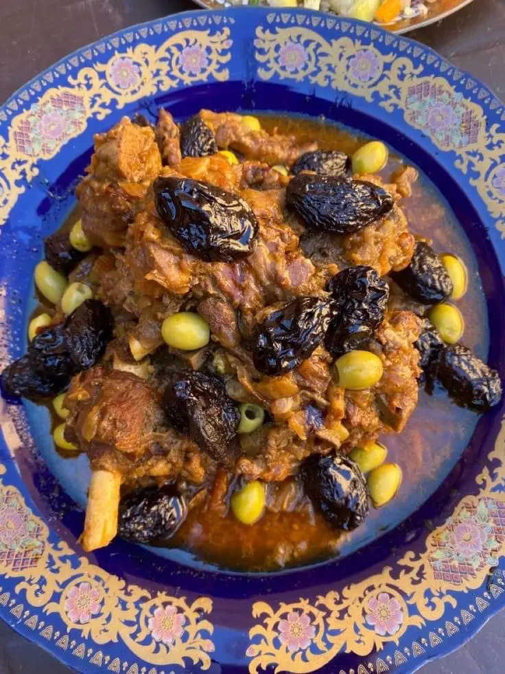 Moroccan dish: 
lamb with prunes