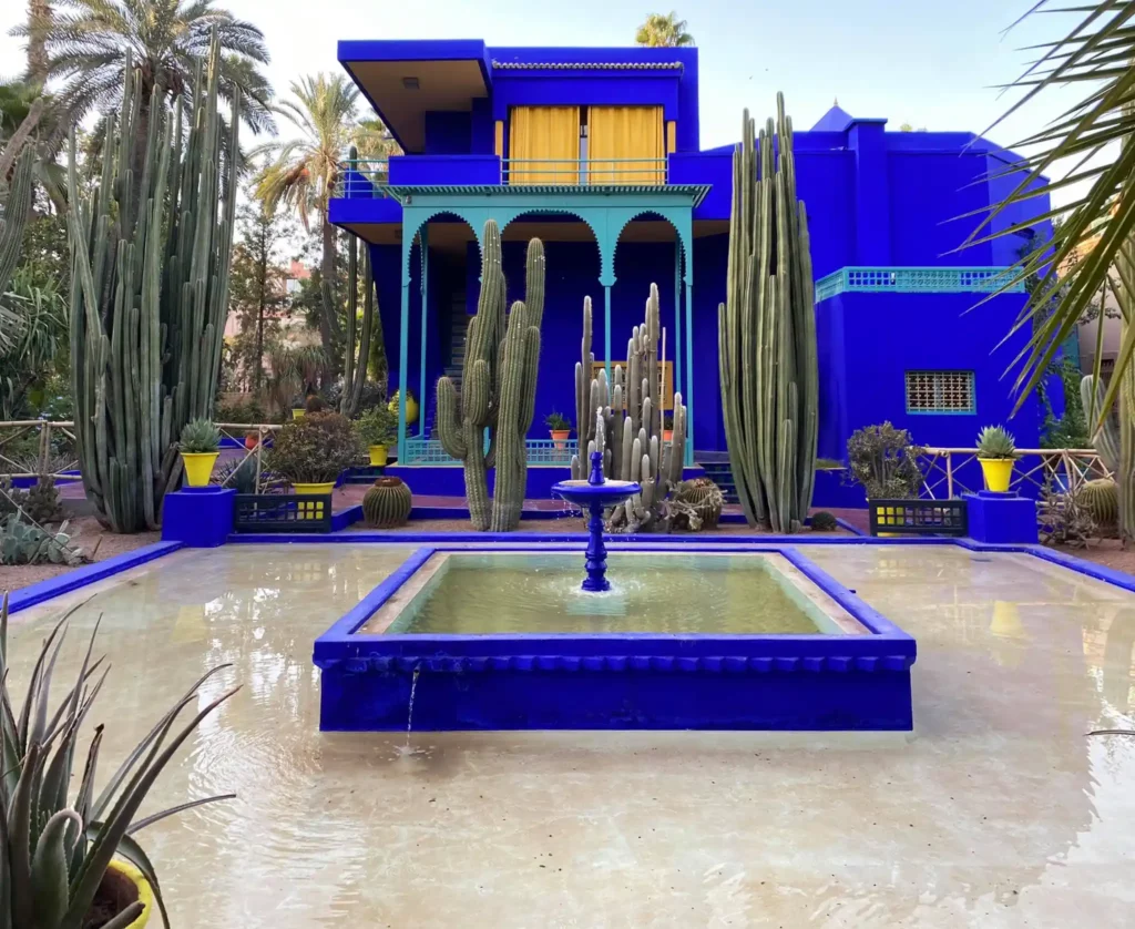 Majorelle garden blue villa in marrakech